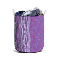 Hawaii Prince Kuhio Laundry Basket Violet Hawaiian Lau Maia With Leis LT05 - Polynesian Pride