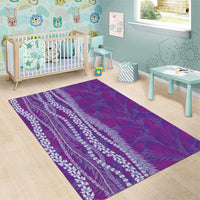 Hawaii Prince Kuhio Area Rug Violet Hawaiian Lau Maia With Leis LT05 - Polynesian Pride