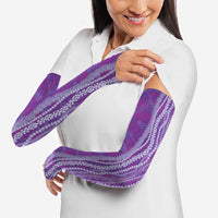 Hawaii Prince Kuhio Arm Sleeves Violet Hawaiian Lau Maia With Leis LT05 - Polynesian Pride
