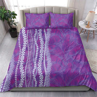 Hawaii Prince Kuhio Bedding Set Violet Hawaiian Lau Maia With Leis LT05 - Polynesian Pride