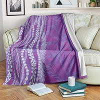 Hawaii Prince Kuhio Blanket Violet Hawaiian Lau Maia With Leis LT05 Violet - Polynesian Pride