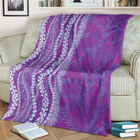 Hawaii Prince Kuhio Blanket Violet Hawaiian Lau Maia With Leis LT05 - Polynesian Pride