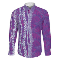 Hawaii Prince Kuhio Family Matching Long Sleeve Bodycon Dress and Hawaiian Shirt Violet Hawaiian Lau Maia With Leis