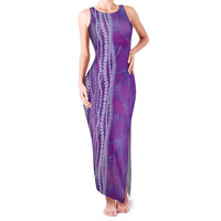 Hawaii Prince Kuhio Family Matching Tank Maxi Dress and Hawaiian Shirt Violet Hawaiian Lau Maia With Leis