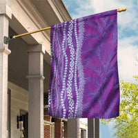 Hawaii Prince Kuhio Garden Flag Violet Hawaiian Lau Maia With Leis LT05 House Flag Violet - Polynesian Pride