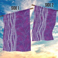 Hawaii Prince Kuhio Garden Flag Violet Hawaiian Lau Maia With Leis LT05 - Polynesian Pride
