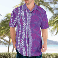 Hawaii Prince Kuhio Hawaiian Shirt Violet Hawaiian Lau Maia With Leis LT05 - Polynesian Pride