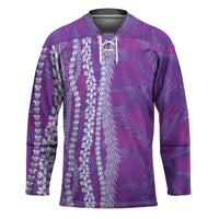 Hawaii Prince Kuhio Hockey Jersey Violet Hawaiian Lau Maia With Leis LT05 Unisex Violet - Polynesian Pride