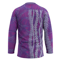 Hawaii Prince Kuhio Hockey Jersey Violet Hawaiian Lau Maia With Leis LT05 - Polynesian Pride
