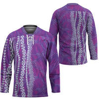 Hawaii Prince Kuhio Hockey Jersey Violet Hawaiian Lau Maia With Leis LT05 - Polynesian Pride
