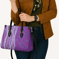 Hawaii Prince Kuhio Leather Bag Violet Hawaiian Lau Maia With Leis LT05 - Polynesian Pride