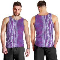 Hawaii Prince Kuhio Men Tank Top Violet Hawaiian Lau Maia With Leis LT05 - Polynesian Pride