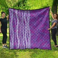 Hawaii Prince Kuhio Quilt Violet Hawaiian Lau Maia With Leis LT05 - Polynesian Pride