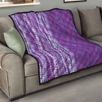Hawaii Prince Kuhio Quilt Violet Hawaiian Lau Maia With Leis LT05 - Polynesian Pride