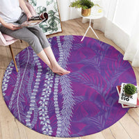 Hawaii Prince Kuhio Round Carpet Violet Hawaiian Lau Maia With Leis LT05 - Polynesian Pride