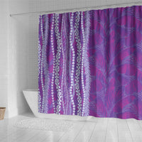 Hawaii Prince Kuhio Shower Curtain Violet Hawaiian Lau Maia With Leis LT05 - Polynesian Pride