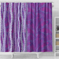 Hawaii Prince Kuhio Shower Curtain Violet Hawaiian Lau Maia With Leis LT05 - Polynesian Pride