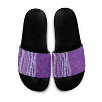 Hawaii Prince Kuhio Slide Sandals Violet Hawaiian Lau Maia With Leis LT05 Violet - Polynesian Pride