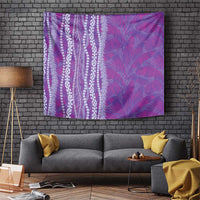 Hawaii Prince Kuhio Tapestry Violet Hawaiian Lau Maia With Leis LT05 Violet - Polynesian Pride