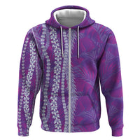Hawaii Prince Kuhio Zip Hoodie Violet Hawaiian Lau Maia With Leis LT05 Zip Hoodie Violet - Polynesian Pride