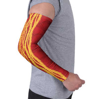 Hawaii Prince Kuhio Arm Sleeves Red Hawaiian Lau Maia With Leis LT05 - Polynesian Pride