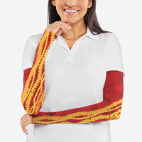 Hawaii Prince Kuhio Arm Sleeves Red Hawaiian Lau Maia With Leis LT05 - Polynesian Pride