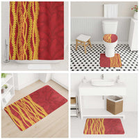 Hawaii Prince Kuhio Bathroom Set Red Hawaiian Lau Maia With Leis LT05 - Polynesian Pride