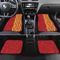 Hawaii Prince Kuhio Car Mats Red Hawaiian Lau Maia With Leis LT05 Set 4pcs Red - Polynesian Pride
