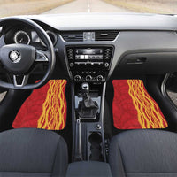 Hawaii Prince Kuhio Car Mats Red Hawaiian Lau Maia With Leis LT05 Set 2pcs - Front Red - Polynesian Pride