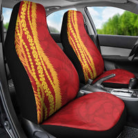 Hawaii Prince Kuhio Car Seat Cover Red Hawaiian Lau Maia With Leis LT05 - Polynesian Pride