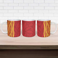 Hawaii Prince Kuhio Ceramic Mug Red Hawaiian Lau Maia With Leis LT05 - Polynesian Pride