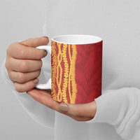 Hawaii Prince Kuhio Ceramic Mug Red Hawaiian Lau Maia With Leis LT05 - Polynesian Pride