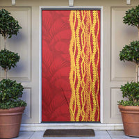 Hawaii Prince Kuhio Door Cover Red Hawaiian Lau Maia With Leis