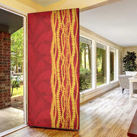 Hawaii Prince Kuhio Door Cover Red Hawaiian Lau Maia With Leis
