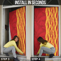 Hawaii Prince Kuhio Door Cover Red Hawaiian Lau Maia With Leis