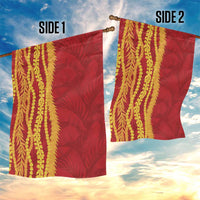 Hawaii Prince Kuhio Garden Flag Red Hawaiian Lau Maia With Leis LT05 - Polynesian Pride