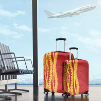 Hawaii Prince Kuhio Luggage Cover Red Hawaiian Lau Maia With Leis LT05 - Polynesian Pride