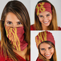 Hawaii Prince Kuhio Neck Gaiter Red Hawaiian Lau Maia With Leis LT05 - Polynesian Pride