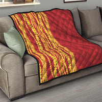 Hawaii Prince Kuhio Quilt Red Hawaiian Lau Maia With Leis LT05 - Polynesian Pride