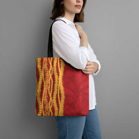 Hawaii Prince Kuhio Tote Bag Red Hawaiian Lau Maia With Leis LT05 - Polynesian Pride