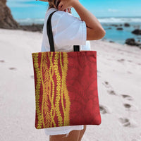 Hawaii Prince Kuhio Tote Bag Red Hawaiian Lau Maia With Leis LT05 - Polynesian Pride