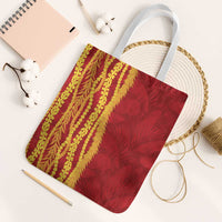 Hawaii Prince Kuhio Tote Bag Red Hawaiian Lau Maia With Leis LT05 White Strap One Size Red - Polynesian Pride