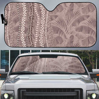 Hawaii Prince Kuhio Auto Sun Shade Mocha Hawaiian Lau Maia With Leis LT05 Mocha - Polynesian Pride