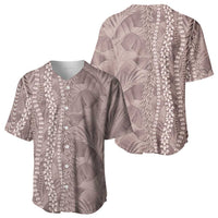 Hawaii Prince Kuhio Baseball Jersey Mocha Hawaiian Lau Maia With Leis LT05 - Polynesian Pride
