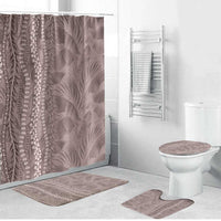 Hawaii Prince Kuhio Bathroom Set Mocha Hawaiian Lau Maia With Leis LT05 Bathroom Set (4 pcs) Mocha - Polynesian Pride