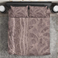 Hawaii Prince Kuhio Bedding Set Mocha Hawaiian Lau Maia With Leis LT05 Mocha - Polynesian Pride