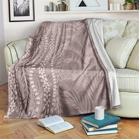 Hawaii Prince Kuhio Blanket Mocha Hawaiian Lau Maia With Leis LT05 Mocha - Polynesian Pride