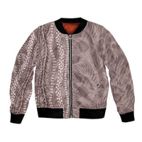 Hawaii Prince Kuhio Bomber Jacket Mocha Hawaiian Lau Maia With Leis LT05 Unisex Mocha - Polynesian Pride