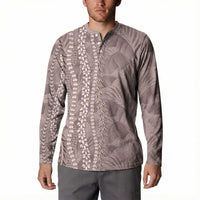Hawaii Prince Kuhio Button Sweatshirt Mocha Hawaiian Lau Maia With Leis LT05 - Polynesian Pride