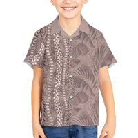 Hawaii Prince Kuhio Family Matching Mermaid Dress and Hawaiian Shirt Mocha Hawaiian Lau Maia With Leis